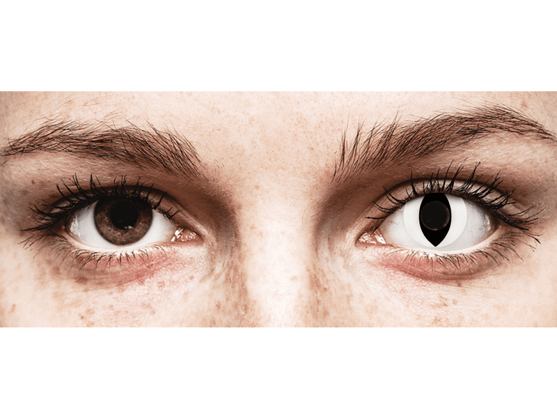 CRAZY LENS - Cat Eye White - jednodnevne leće bez dioptrije (2 kom leća)