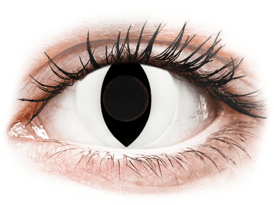 CRAZY LENS - Cat Eye White - jednodnevne leće bez dioptrije (2 kom leća) - Kontaktne leće u boji