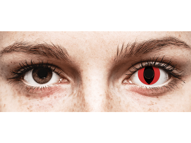 CRAZY LENS - Cat Eye Red - jednodnevne leće bez dioptrije (2 kom leća)