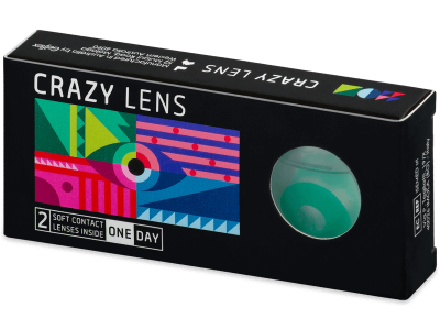 CRAZY LENS - Emerald Green - jednodnevne leće dioptrijske (2 kom leća) - Kontaktne leće u boji