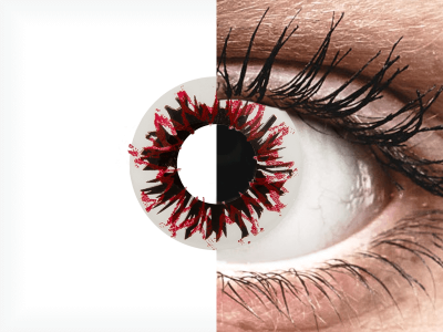 CRAZY LENS - Harlequin Black - jednodnevne leće bez dioptrije (2 kom leća)