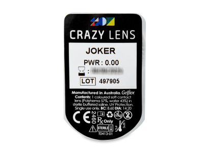 CRAZY LENS - Joker - jednodnevne leće bez dioptrije (2 kom leća) - Pregled blister pakiranja 