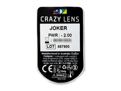 CRAZY LENS - Joker - jednodnevne leće dioptrijske (2 kom leća) - Pregled blister pakiranja 