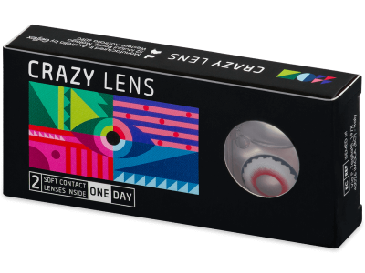 CRAZY LENS - Mad Clown - jednodnevne leće dioptrijske (2 kom leća) - Kontaktne leće u boji