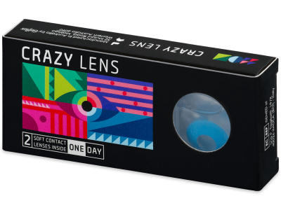 CRAZY LENS - Sky Blue - jednodnevne leće dioptrijske (2 kom leća) - Kontaktne leće u boji