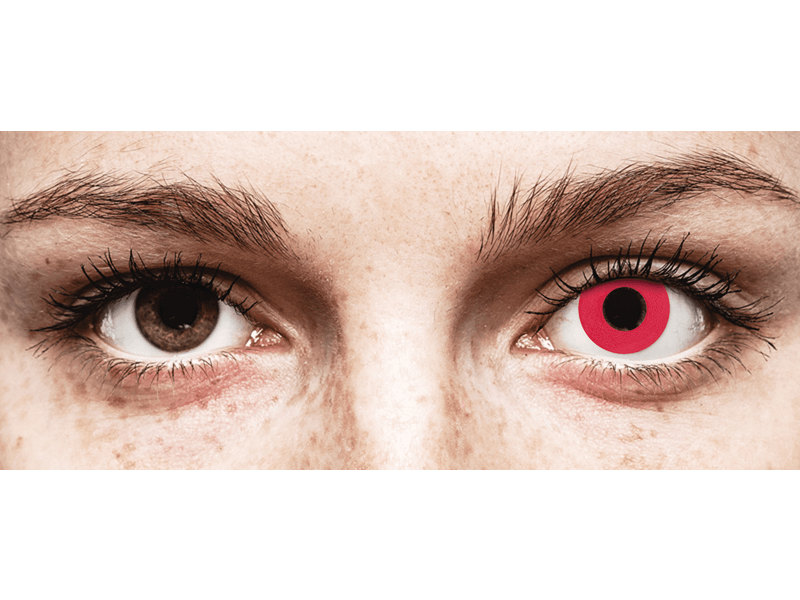 CRAZY LENS - Solid Red - jednodnevne leće dioptrijske (2 kom leća)
