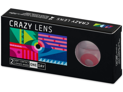 CRAZY LENS - Solid Red - jednodnevne leće dioptrijske (2 kom leća) - Kontaktne leće u boji