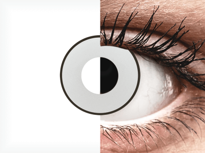 CRAZY LENS - White Black - jednodnevne leće bez dioptrije (2 kom leća)