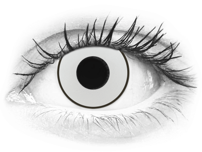 CRAZY LENS - White Black - jednodnevne leće bez dioptrije (2 kom leća)