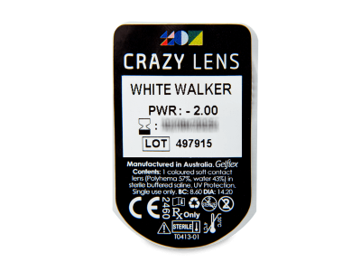 CRAZY LENS - White Walker - jednodnevne leće dioptrijske (2 kom leća) - Pregled blister pakiranja 