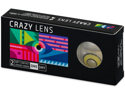 CRAZY LENS - Yellow Twilight - jednodnevne leće dioptrijske (2 kom leća) - Kontaktne leće u boji