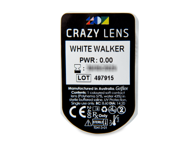 CRAZY LENS - White Walker - jednodnevne leće bez dioptrije (2 kom leća) - Pregled blister pakiranja 