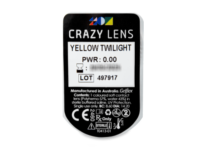 CRAZY LENS - Yellow Twilight - jednodnevne leće bez dioptrije (2 kom leća) - Pregled blister pakiranja 