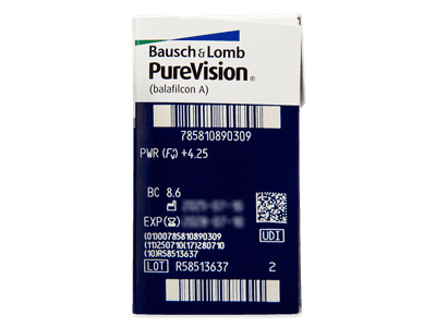 PureVision (6 kom leća) - Pregled parametara leća