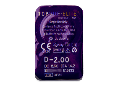 TopVue Elite+ (90 kom leća) - Pregled blister pakiranja 