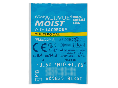 1 Day Acuvue Moist Multifocal (30 kom leća) - Pregled blister pakiranja 
