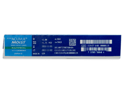 1 Day Acuvue Moist Multifocal (90 kom leća) - Pregled parametara leća