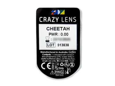 CRAZY LENS - Cheetah - jednodnevne leće bez dioptrije (2 kom leća) - Pregled blister pakiranja 