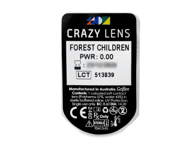 CRAZY LENS - Forest Children - jednodnevne leće bez dioptrije (2 kom leća) - Pregled blister pakiranja 