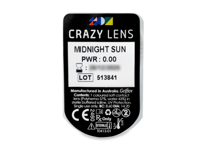 CRAZY LENS - Midnight Sun - jednodnevne leće bez dioptrije (2 kom leća) - Pregled blister pakiranja 