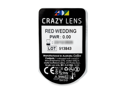 CRAZY LENS - Red Wedding - jednodnevne leće bez dioptrije (2 kom leća) - Pregled blister pakiranja 