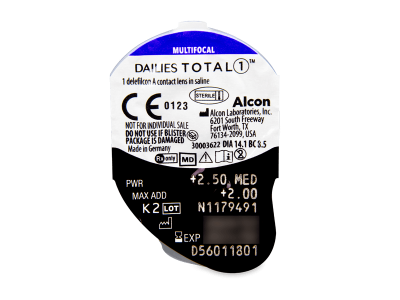Dailies TOTAL1 Multifocal (30 kom leća) - Pregled blister pakiranja 