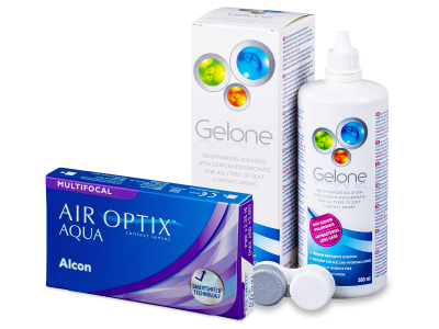 Air Optix Aqua Multifocal (3 kom leća) + Gelone 360 ml