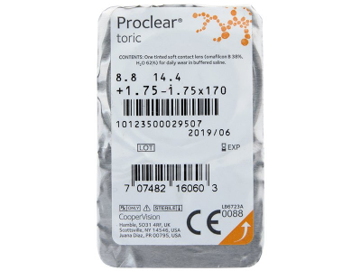 Proclear Toric (3 kom leća) - Pregled blister pakiranja 
