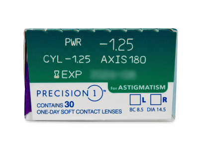 Precision1 for Astigmatism (30 kom leća) - Pregled parametara leća