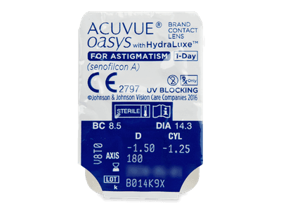 Acuvue Oasys 1-Day with HydraLuxe for Astigmatism (90 kom leća) - Pregled blister pakiranja 