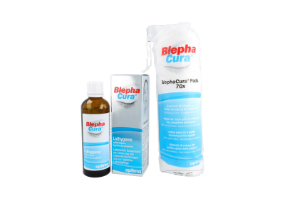 Paket za njegu vjeđa Blephacura Lid Hygiene 70 ml + Blephacura 70 blazinica 
