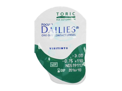 Focus Dailies Toric (30 kom leća) - Pregled blister pakiranja 