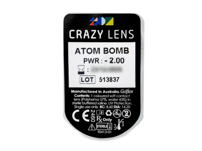 CRAZY LENS - Atom Bomb - jednodnevne leće dioptrijske (2 kom leća) - Pregled blister pakiranja 