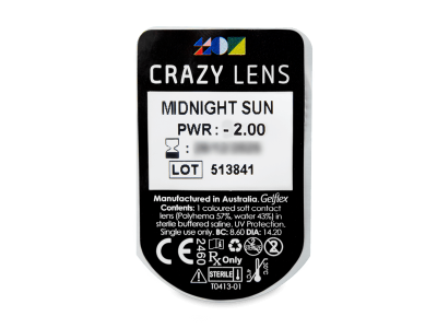 CRAZY LENS - Midnight Sun - jednodnevne leće dioptrijske (2 kom leća) - Pregled blister pakiranja 