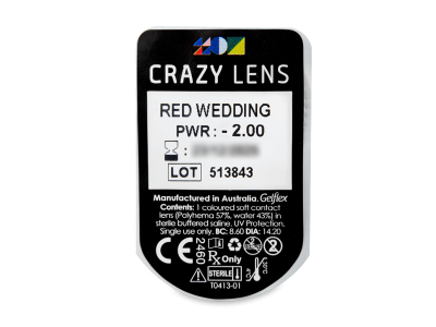 CRAZY LENS - Red Wedding - jednodnevne leće dioptrijske (2 kom leća) - Pregled blister pakiranja 