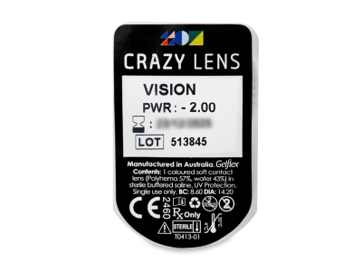 CRAZY LENS - Vision - jednodnevne leće dioptrijske (2 kom leća) - Pregled blister pakiranja 
