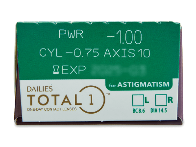 Dailies TOTAL1 for Astigmatism (90 kom leća) - Pregled parametara leća