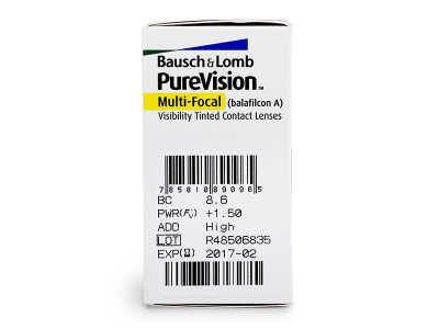 PureVision Multi-Focal (6 kom leća) - Pregled parametara leća