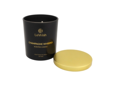 LeWish mirisna svijeća Champagne Whisper – ruža & ebanovina 