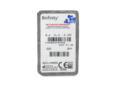 Biofinity (3 kom leća) - Pregled blister pakiranja 