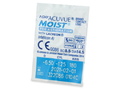 1 Day Acuvue Moist for Astigmatism (30 kom leća) - Pregled blister pakiranja 