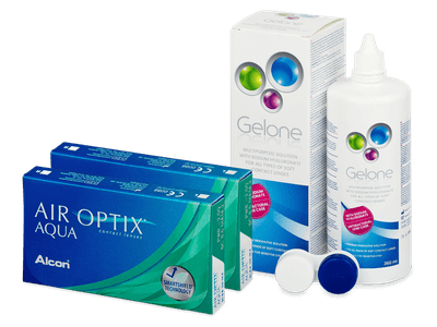 Air Optix Aqua (2x3 kom leća) + otopina Gelone 360 ml