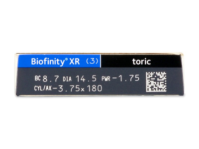 Biofinity XR Toric (3 kom leća) - Pregled parametara leća